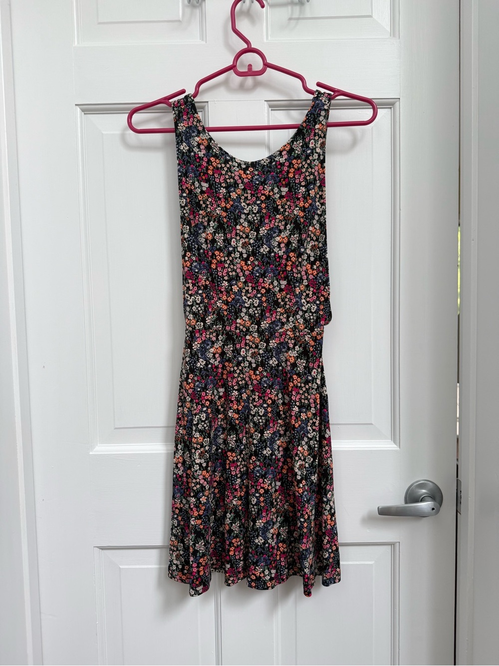 Forever 21 Black Floral low back Sundress with Multicolor Blooms
